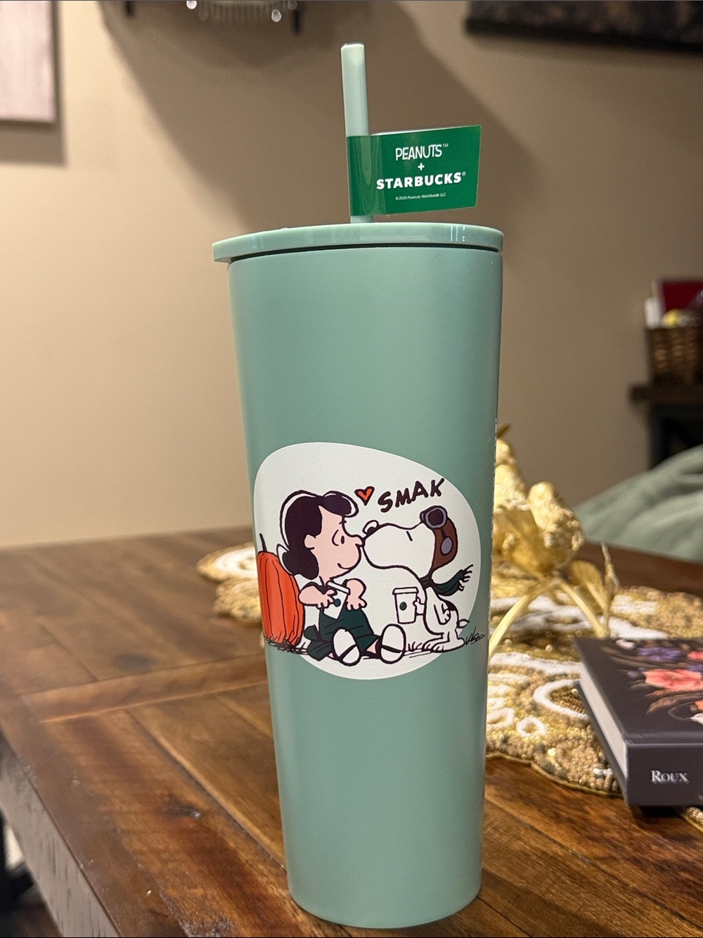 NWT Peanuts x Starbucks Mint Green Snoopy Travel Tumbler